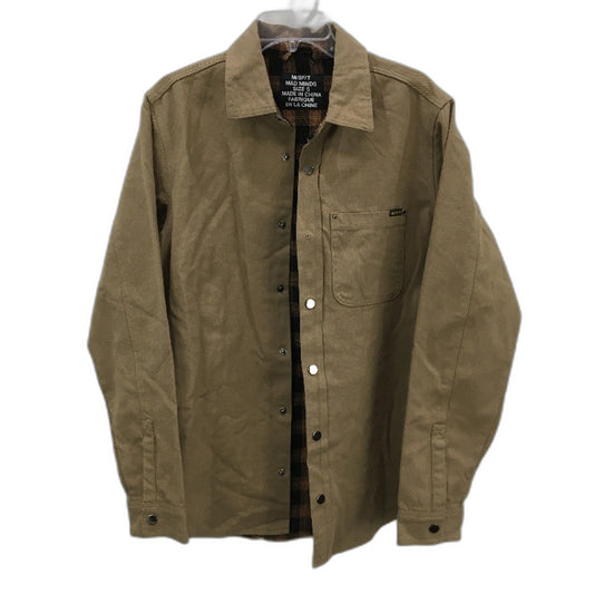 Misfit Mad Minds Brown Flannel Lined Canvas Style Jacket Mens Size S NEW