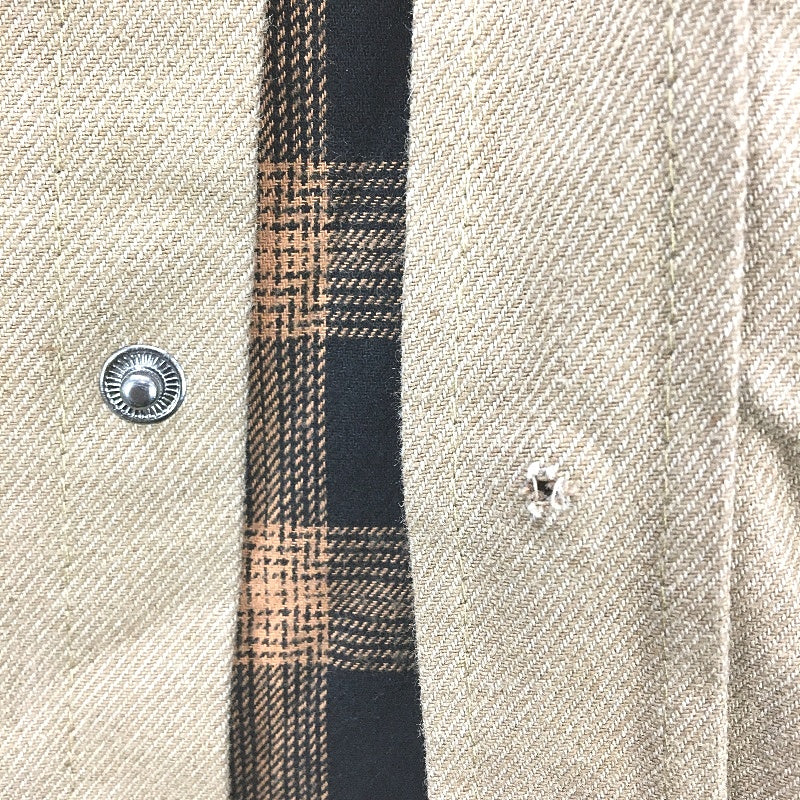 Misfit Mad Minds Brown Flannel Lined Canvas Style Jacket Mens Size S NEW