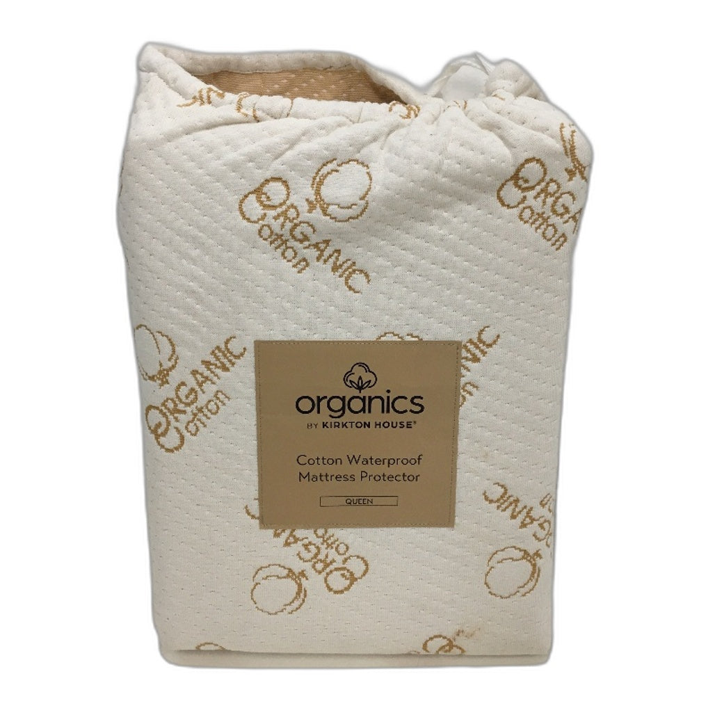 Kirkton House Organics Cotton Waterproof Mattress Protector QUEEN Bed NEW