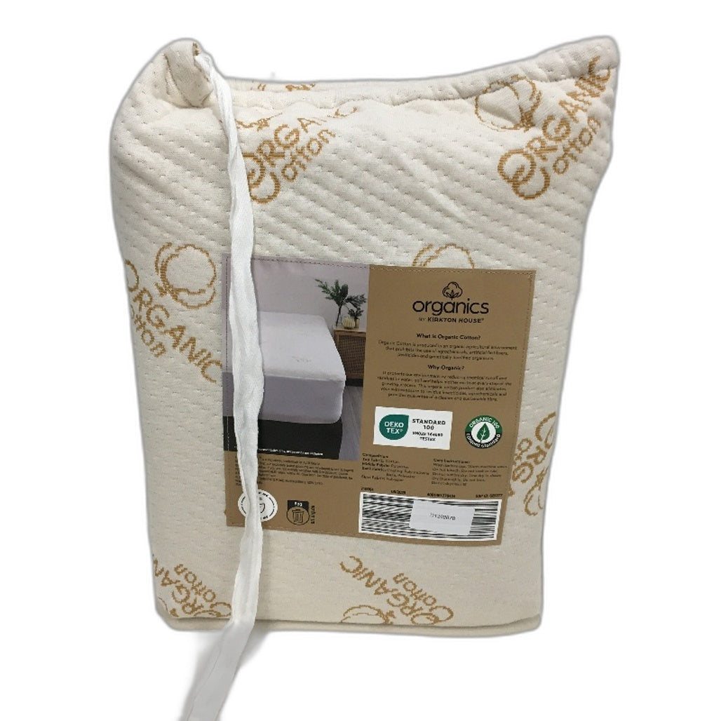 Kirkton House Organics Cotton Waterproof Mattress Protector QUEEN Bed NEW