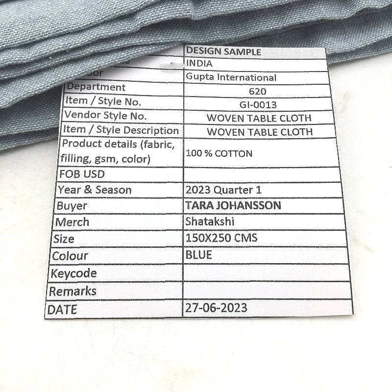 Target Home Sky Blue 100% Cotton Tablecloth & Matching Table Runner Set NEW