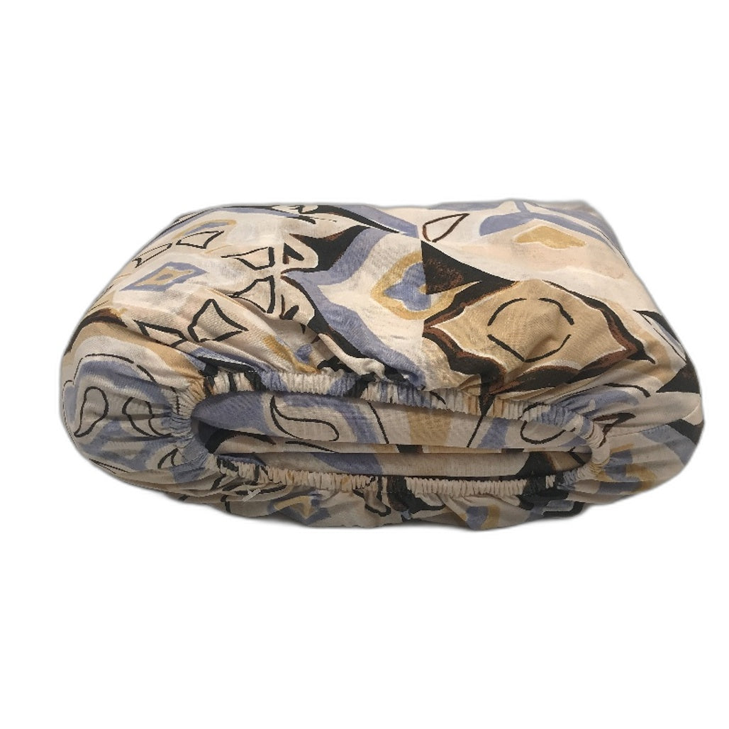 Target Home Blue Brown Floral Geo Pattern Cotton Blend Quilt Cover Set QUEEN NEW