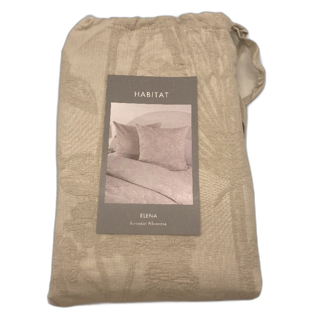 Habitat Elena Palm Tree Textured Natural Cream European Pillowcase 60cm NEW