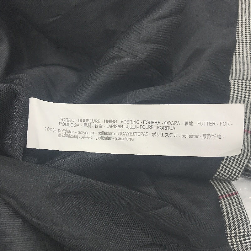 Zara Basic Black White Check Red Stripe Blazer Jacket Ladies Size L