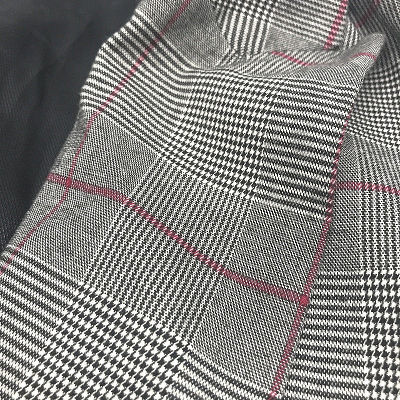 Zara Basic Black White Check Red Stripe Blazer Jacket Ladies Size L