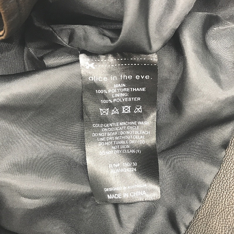 Alice In The Eve Distressed Look Brown Faux Leather Biker Jacket Ladies Sz M NEW