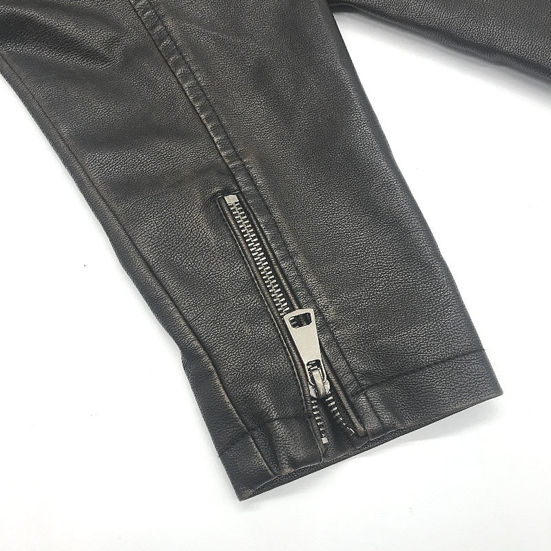 Alice In The Eve Distressed Look Brown Faux Leather Biker Jacket Ladies Sz M NEW