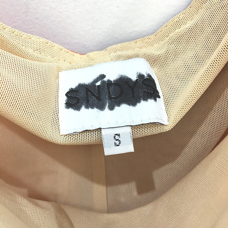 SNDYS Orange Dye Pattern Mesh Midi Tube Dress Ladies Size Small NEW