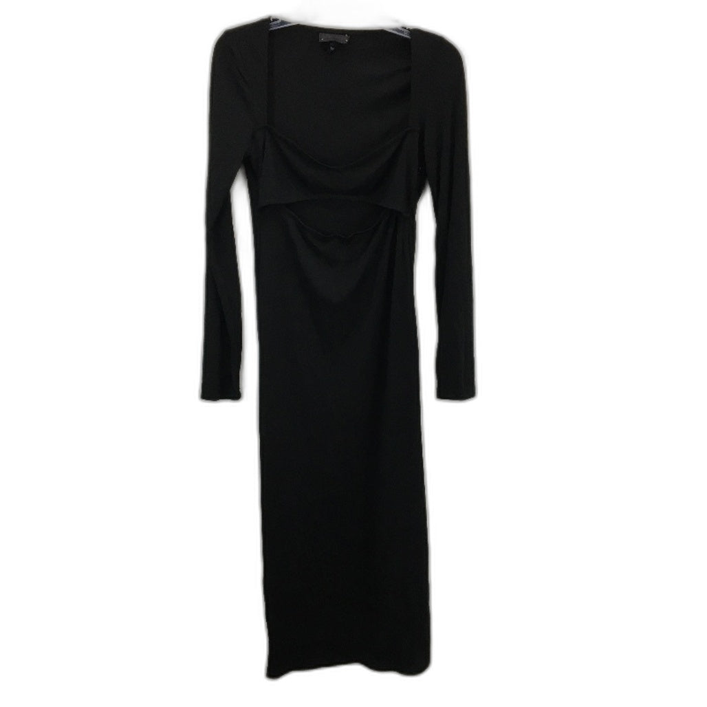 Neon Hart Kaley Cut Out Black Midi Bodycon Dress Ladies Size Large NEW