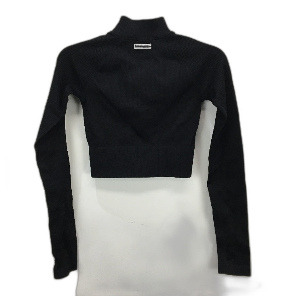 Subtitled Sports Club Long Sleeve Quarter Zip Black Top Ladies Size XS/S NEW