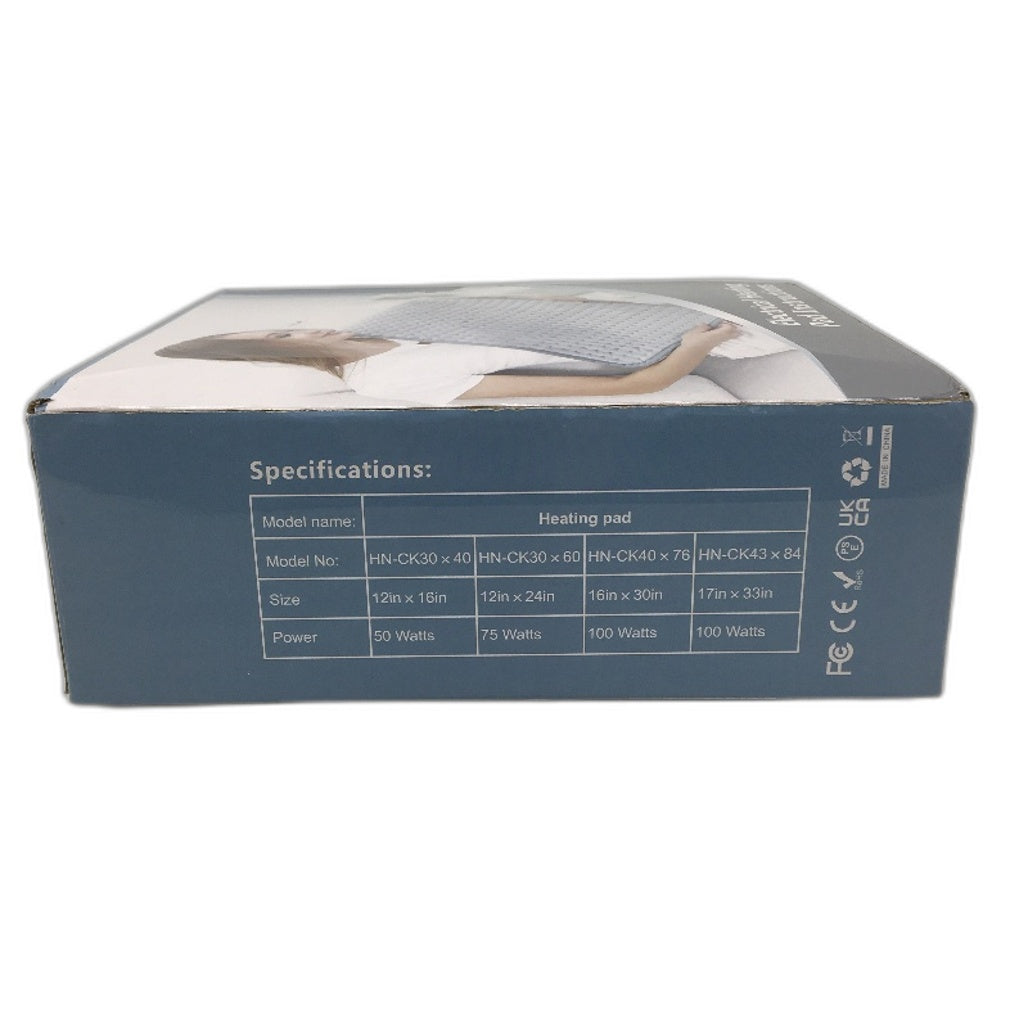 100W Automatic Temp Electric Heating Pad for Pain Relief 76x40cm DEMO