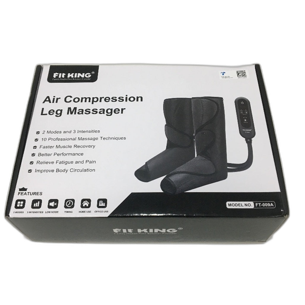 FIT KING FT-009A 2 Mode 3 Intensity Air Compression Leg Massager in Black NEW