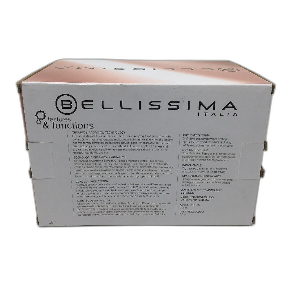 Bellissima Italia Diffon for Gentle Heat Ceramic and Argan Oil Curly Hair NEW