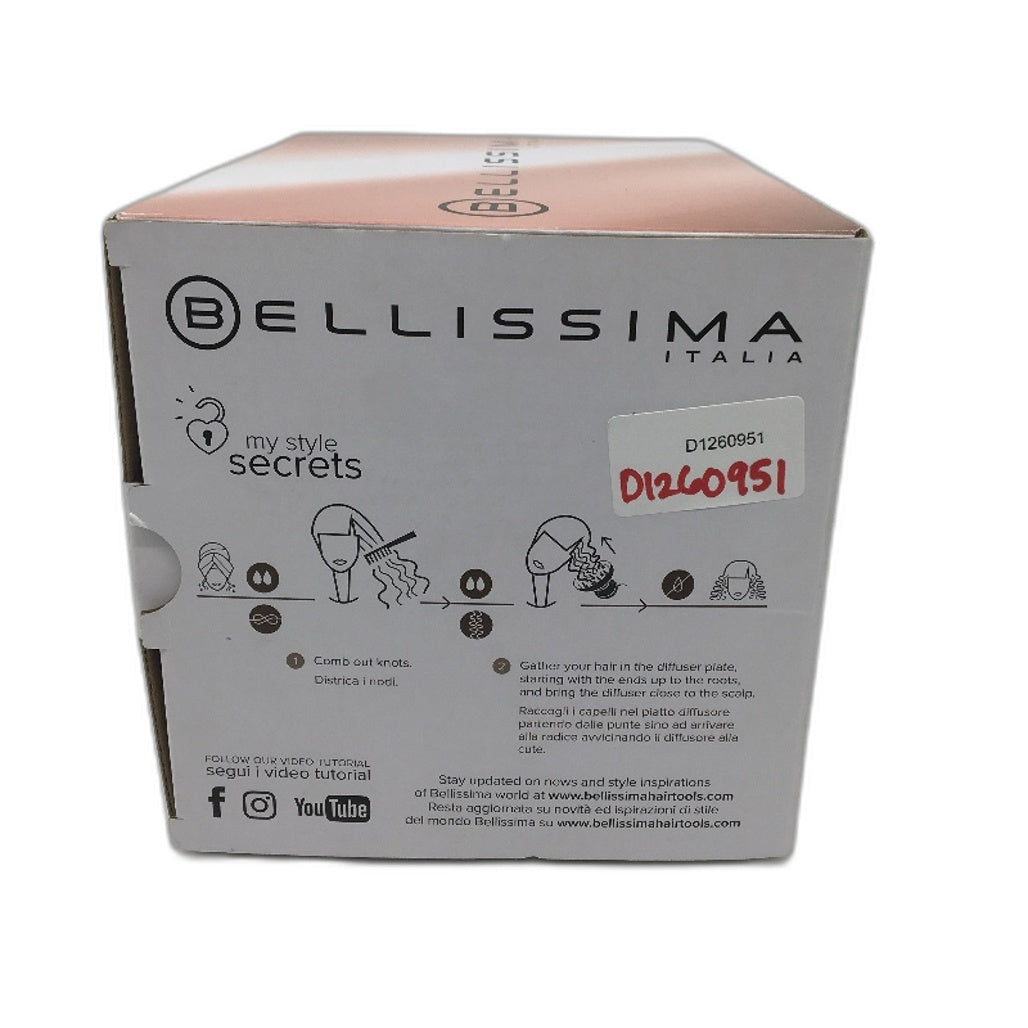 Bellissima Italia Diffon for Gentle Heat Ceramic and Argan Oil Curly Hair NEW