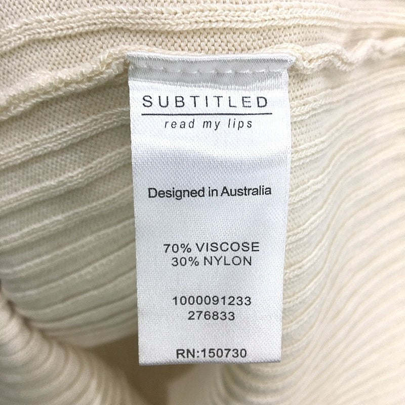 Subtitled Ribbed Knit Cream Viscose Maxi Skirt Ladies Size Small NEW