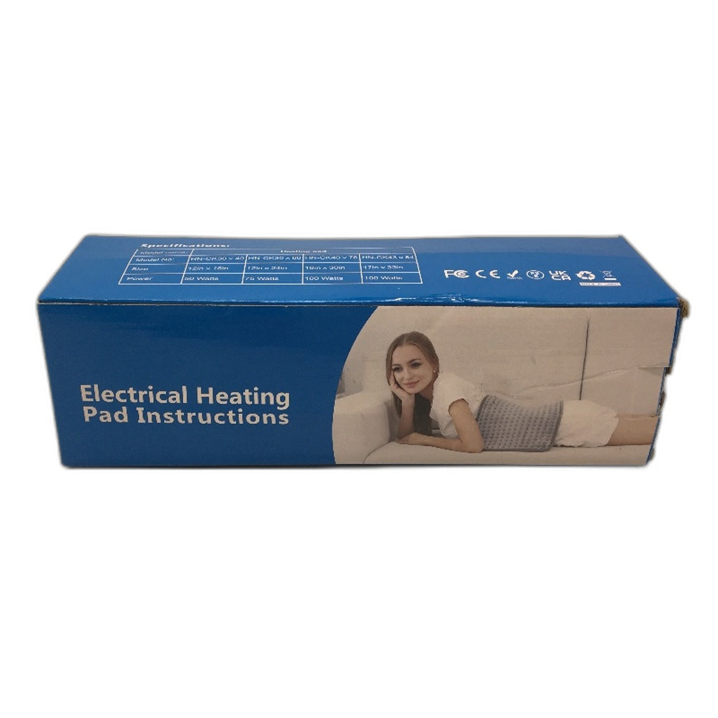 Soft Plush Comfort Electrical Heating Pad for Pain Relief in Grey 60x30cm NEW