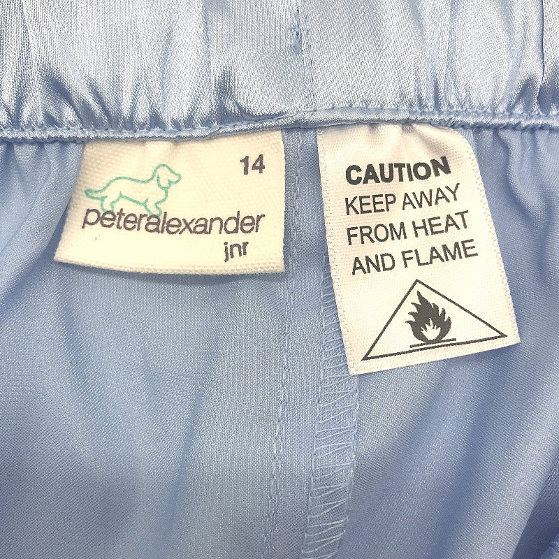 Peter Alexander Kids Satin Pyjama Shorts Cornflower Blue Size Youth AU 14