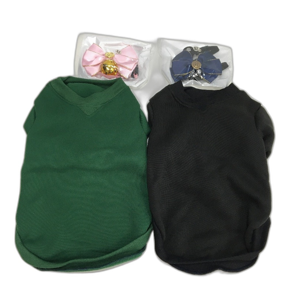Milo & Mink 4 Pcs Fleece Doggy Sweaters & Collars Bundle Dog Size Small