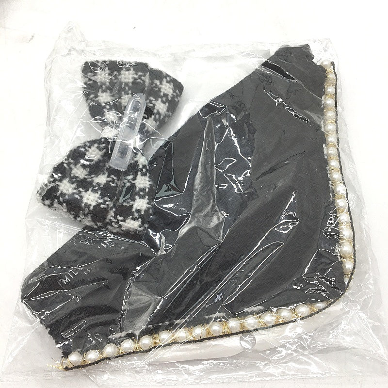 Milo & Mink 7 Pcs Black Fleece Doggy Sweater & Accessories Bundle Dog Size XS