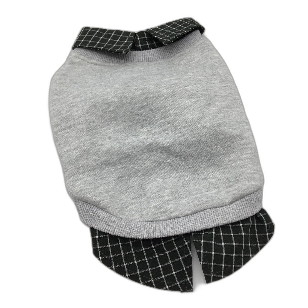 Milo & Mink 9 Pcs Grey Fleece Doggy Sweater & Accessories Bundle Dog Size 2XS