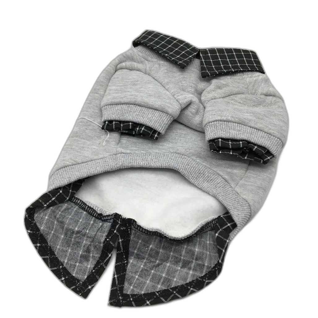 Milo & Mink 9 Pcs Grey Fleece Doggy Sweater & Accessories Bundle Dog Size 2XS