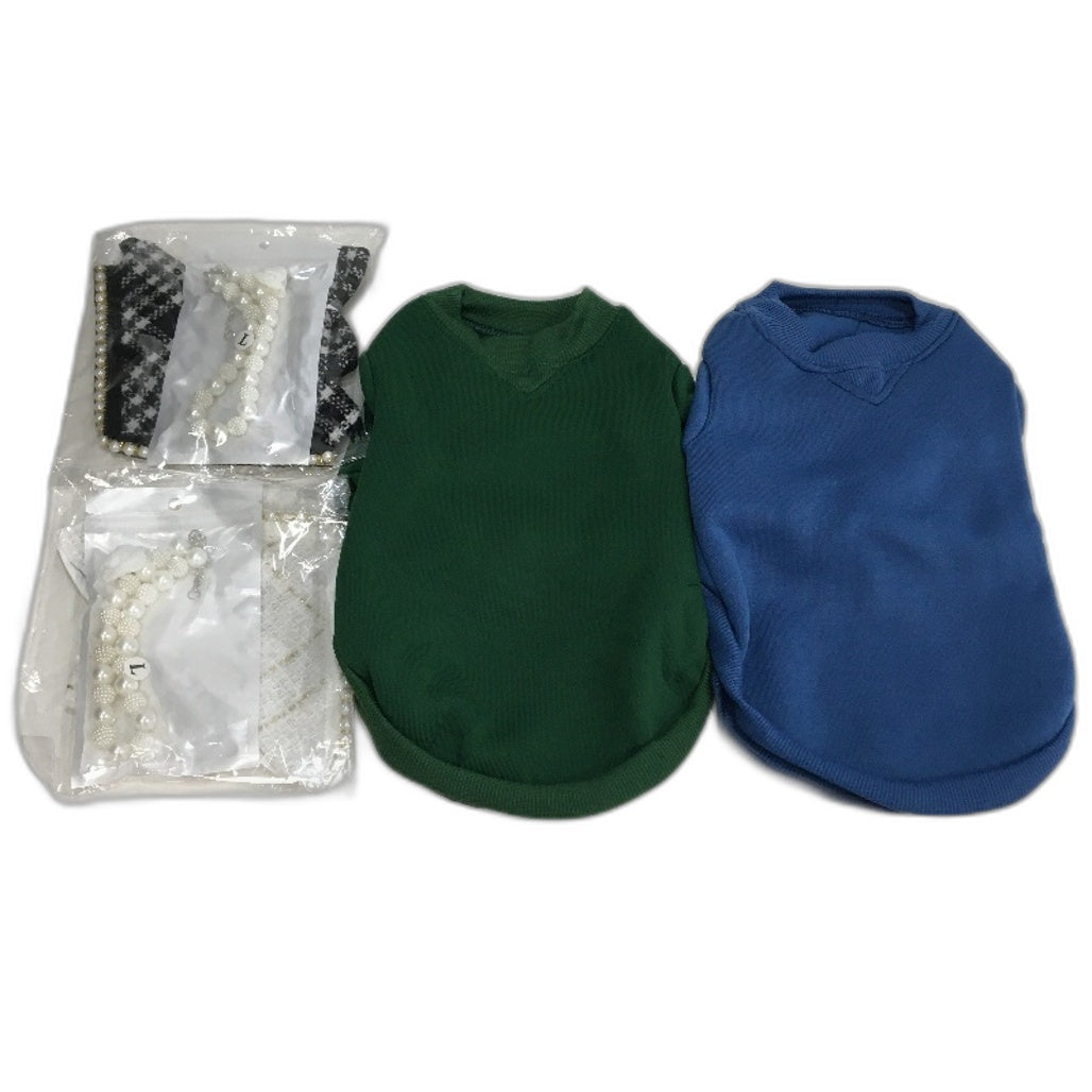 Milo & Mink 8 Pcs Fleece Doggy Sweaters & Accessories Bundle Dog Size XS