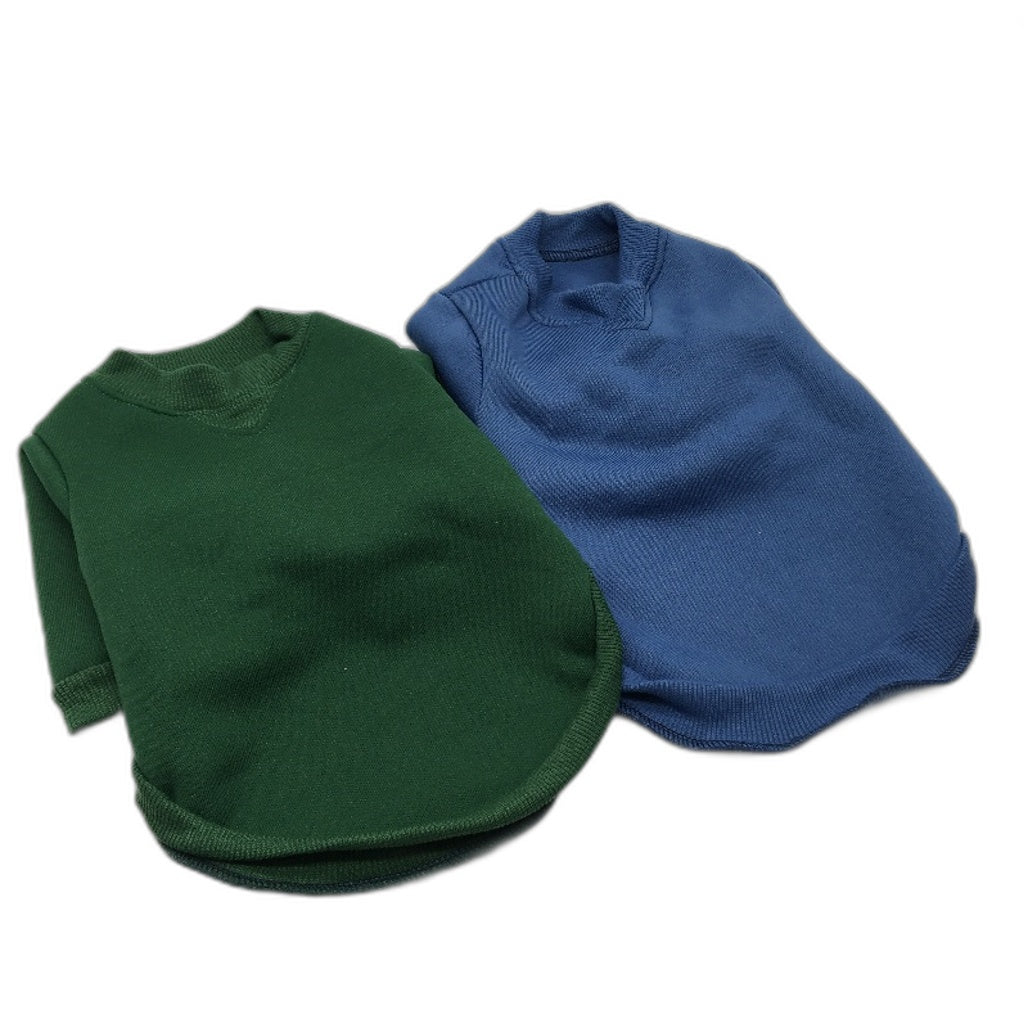 Milo & Mink 4 Pcs Blue&Green Fleece Doggy Sweaters & Collars Bundle Dog Size XS