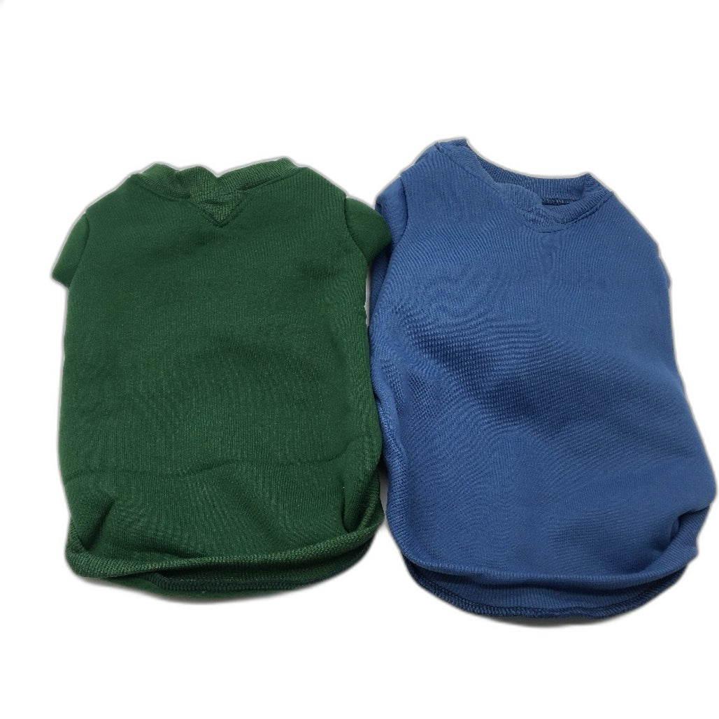 Milo & Mink 4 Pcs Blue&Green Fleece Doggy Sweaters & Collars Bundle Dog Size S