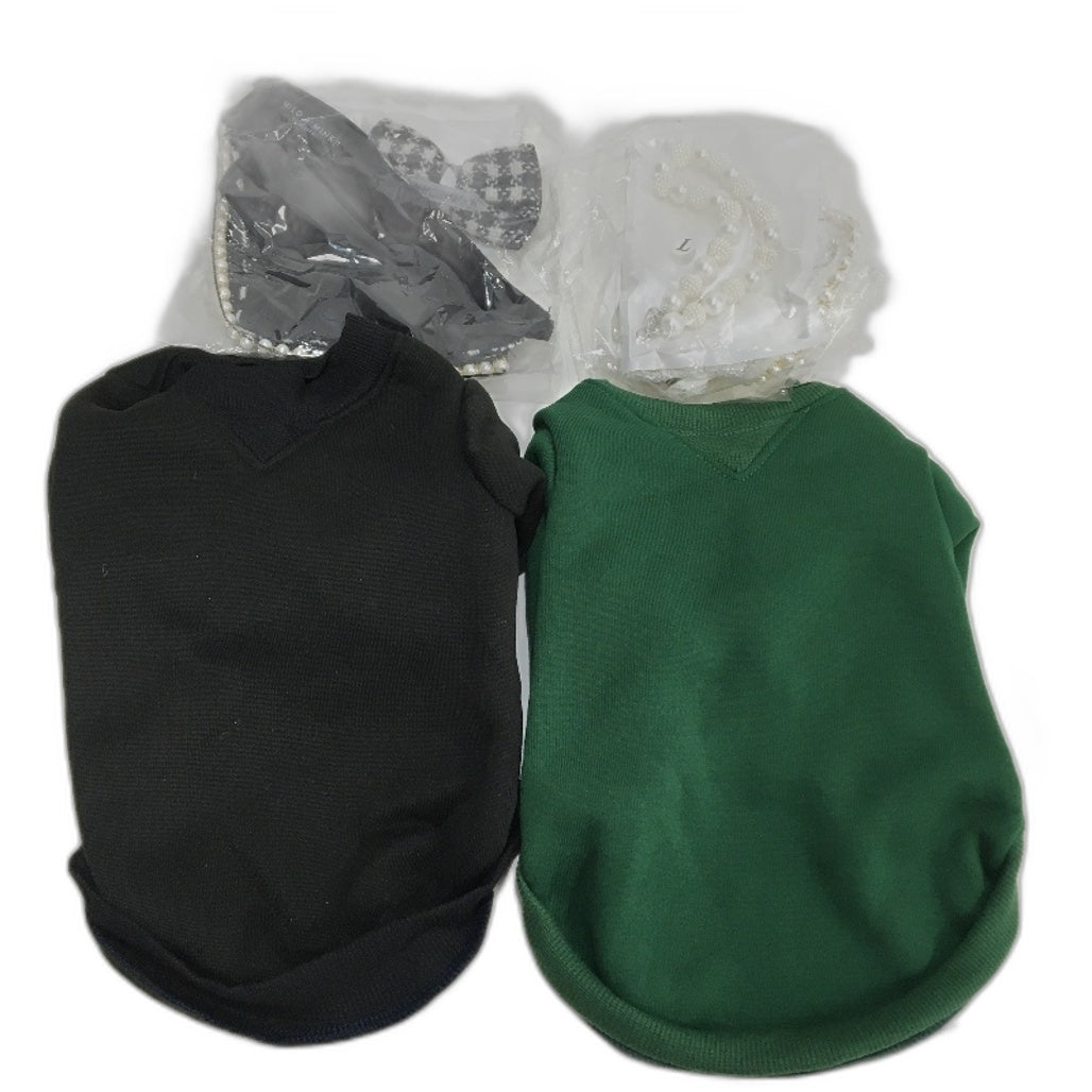 Milo & Mink 8 Pcs Fleece Doggy Sweaters & Accessories Bundle Dog Size XS