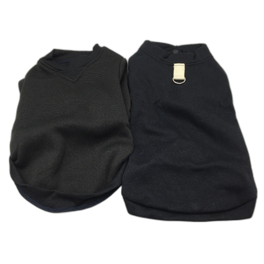 Milo & Mink 8 Pcs Black Fleece Doggy Jumpers & Accessories Bundle Dog Size XS