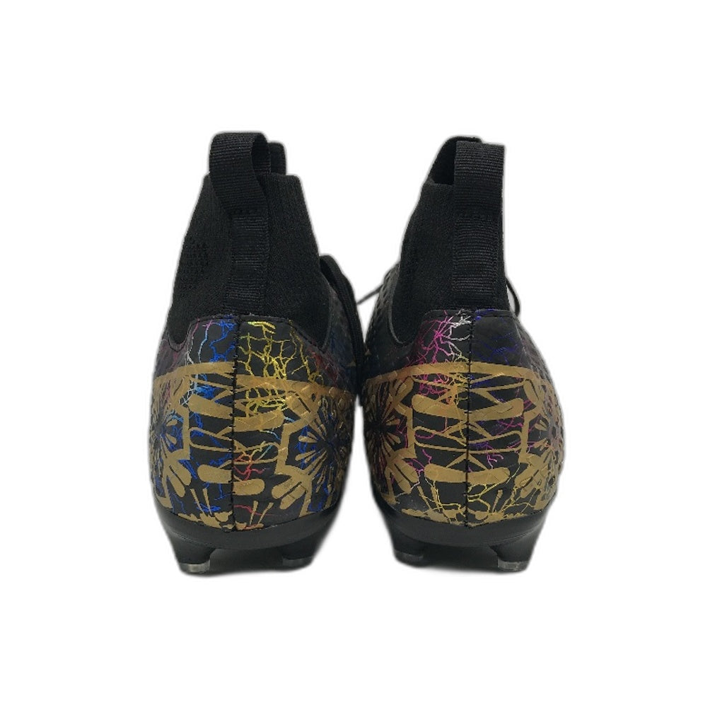 DISRATEBLU Black Patterned Professional Soccer Cleats Shoes Mens Size EU 40