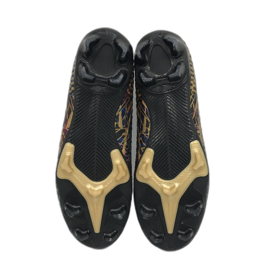 DISRATEBLU Black Patterned Professional Soccer Cleats Shoes Mens Size EU 40