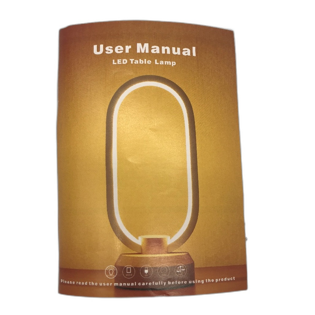 LED Modern Table Lamp Oval Bedside Night Light Adjustable Brightness 3 Colours