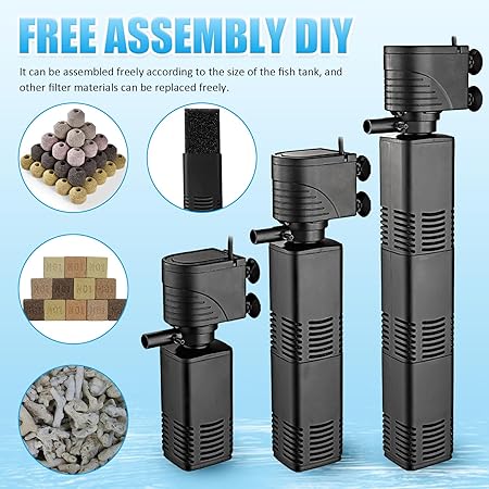 Submersible 30W Internal Fish Tank Aquarium 3 In 1 Biochemical Sponge Filter NEW