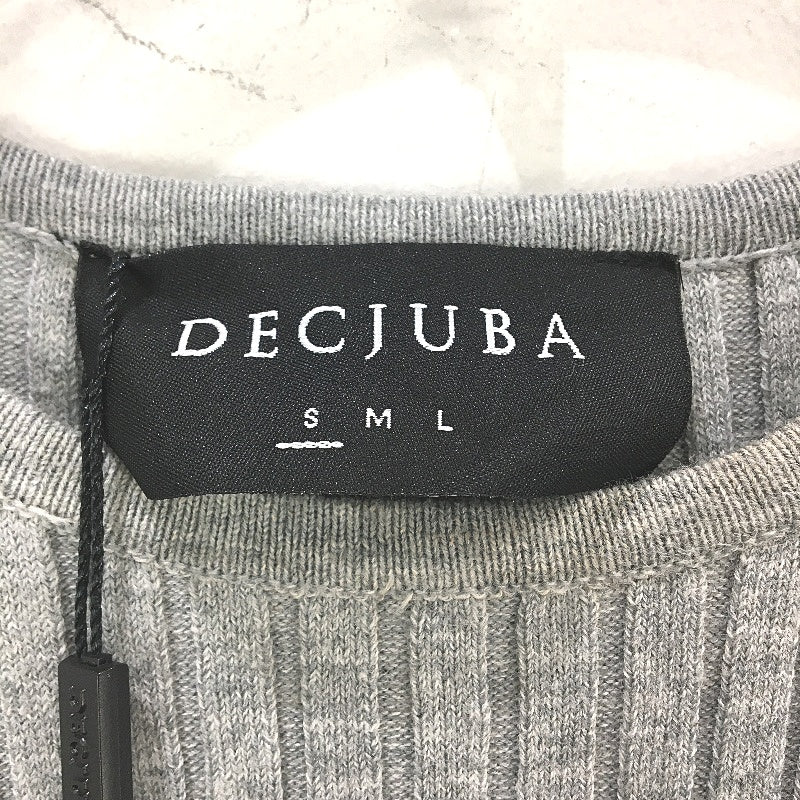 Decjuba Grey Round Neck Cotton Blend Stretchy Ribbed Knit Midi Dress Womens Sz S