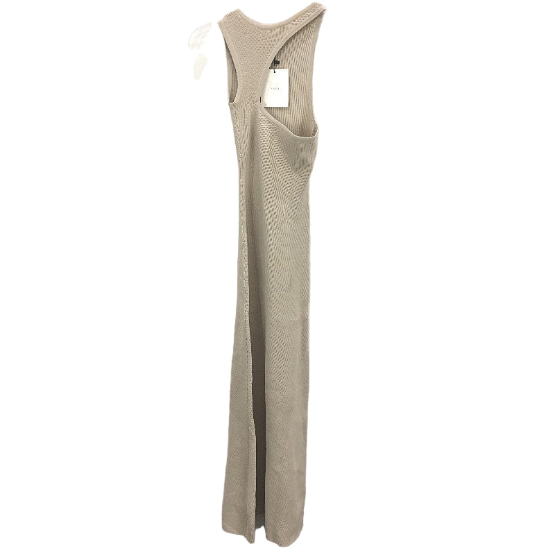 Dissh Beige Adalyn Asymmetrical Knitted Cut Out Sleeveless Midi Dress Women Sz S