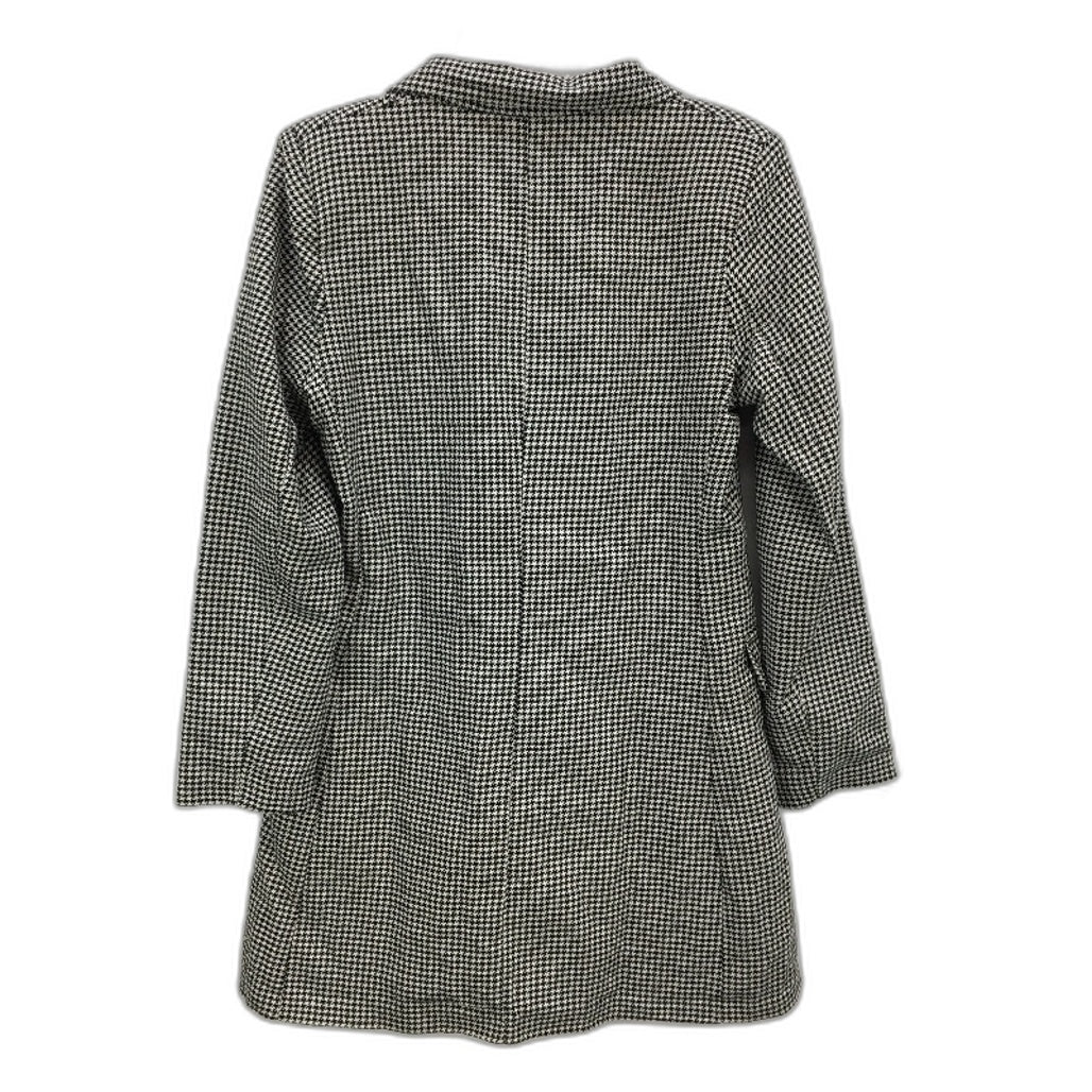 Boohoo Black & White Houndstooth Double Breasted Blazer Jacket Womens Sz 12 NEW