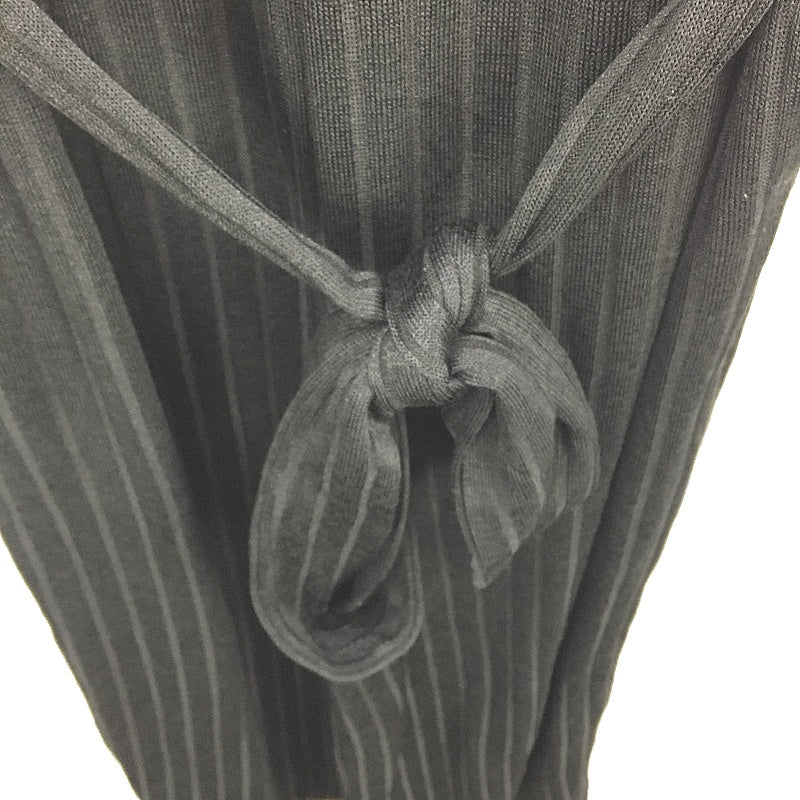 Sussan Sheer V Neck Belted Ribbed Knit Flowy Jumpsuit Black Womens Size S NEW