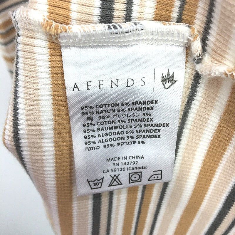 Afends Short Sleeve Stretchy Knitted Horizontal Stripe Mini Dress Womens Size 12