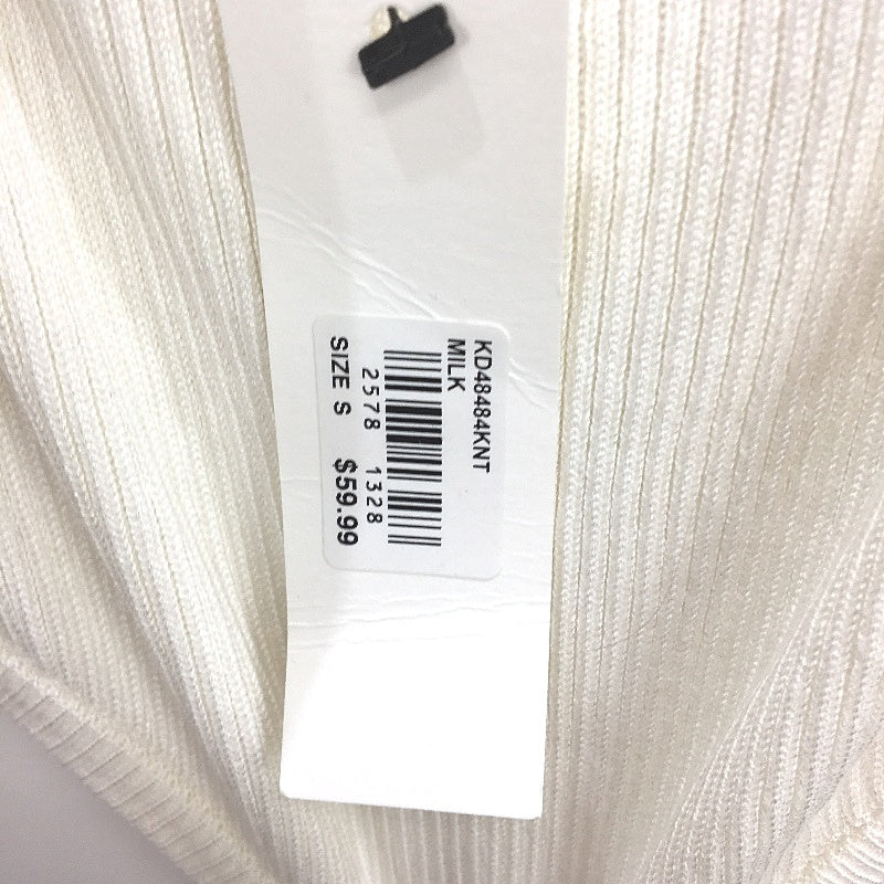 Glassons White Ribbed Sleeveless Cut Out Waist Knit Midi Dress Womens Size S NEW