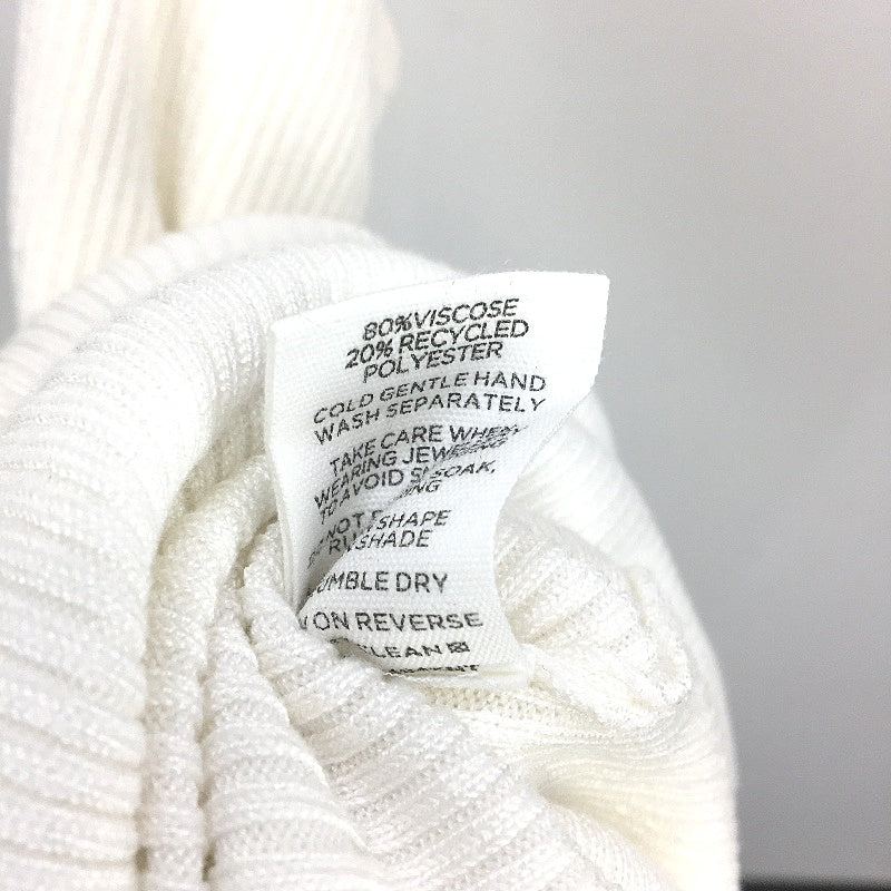 Glassons White Ribbed Sleeveless Cut Out Waist Knit Midi Dress Womens Size S NEW