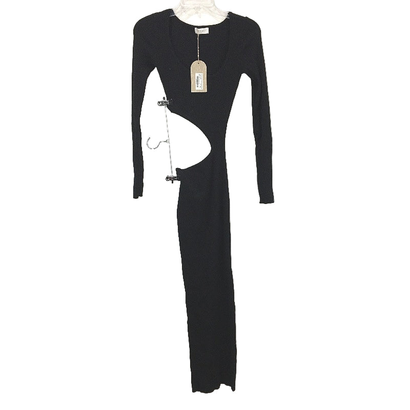 Meshki Gaia Cut Out Waist Long Sleeve Ribbed Stretchy Midi Dress Womens Size XS