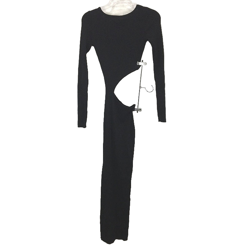 Meshki Gaia Cut Out Waist Long Sleeve Ribbed Stretchy Midi Dress Womens Size XS