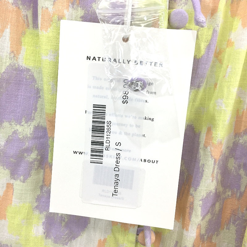 Sabo Short Sleeve Pastel Button Up Belted Flowy Summer Mini Dress Womens Sizw S