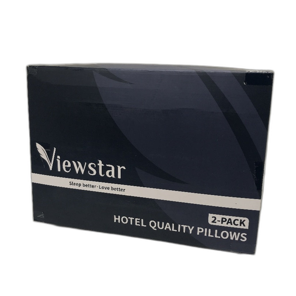 Viewstar 2 Pack Standard Hotel Quality Down Alternative Bed Pillows in White NEW