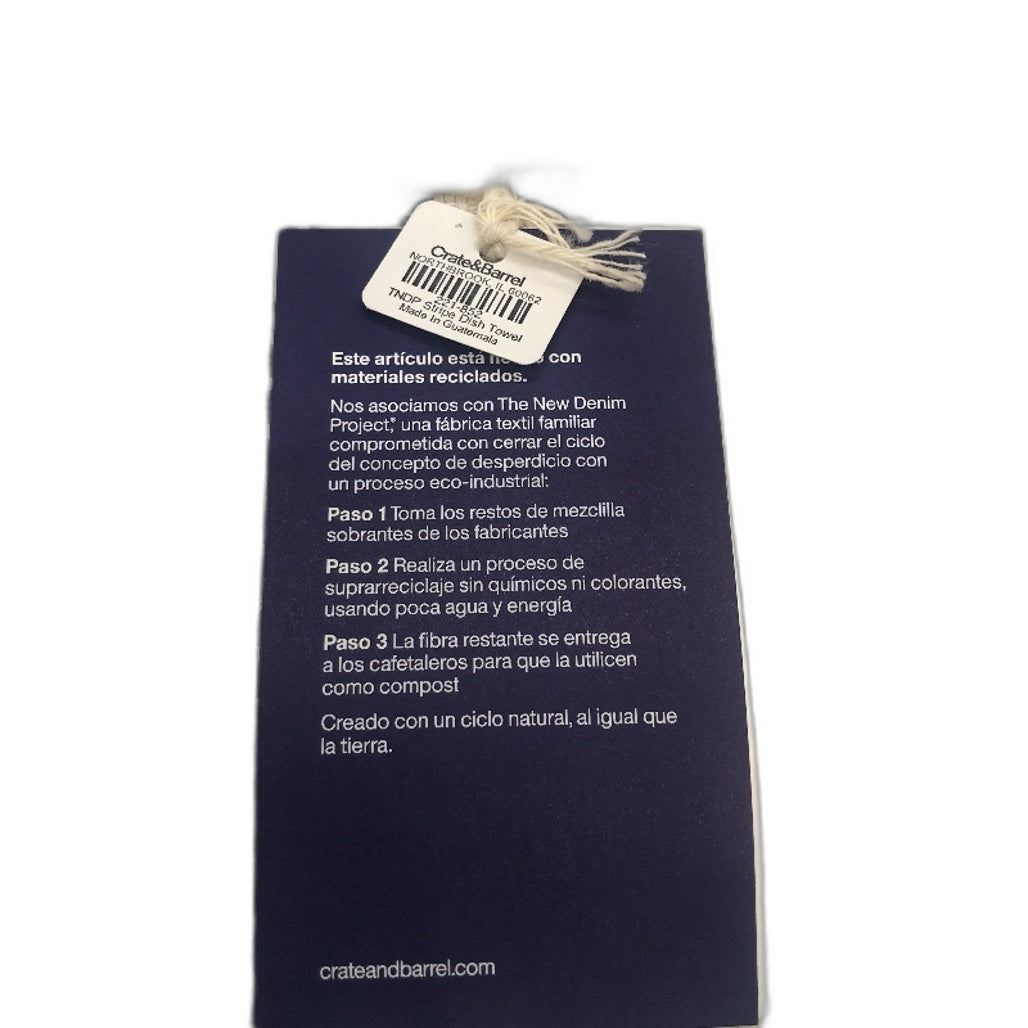 Crate and Barrel x The New Denim Project Recycled Dish Towels in Blue White NEW