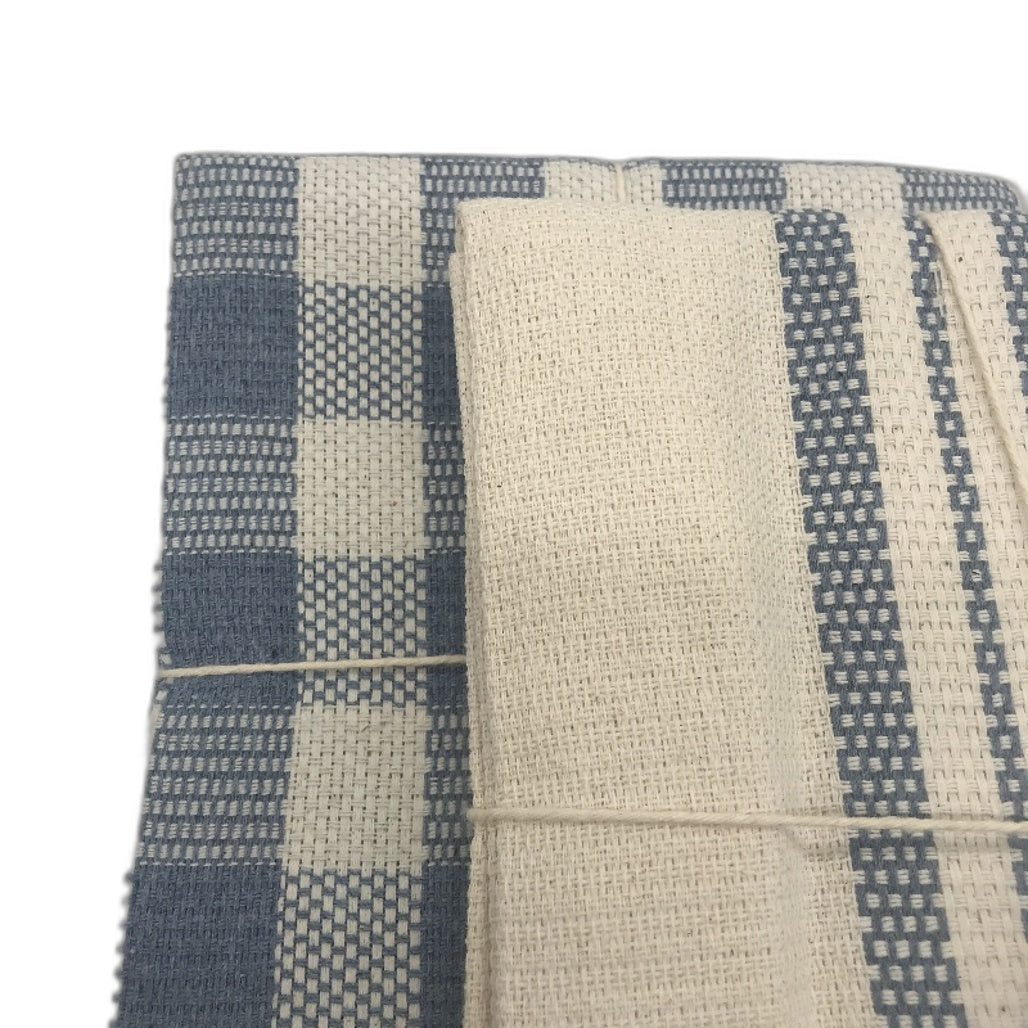 Crate and Barrel x The New Denim Project Recycled Dish Towels in Blue White NEW