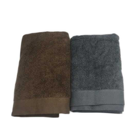 2pc Australian Cotton Bath Towels in Brown and Steel Blue 69x140cm NEW
