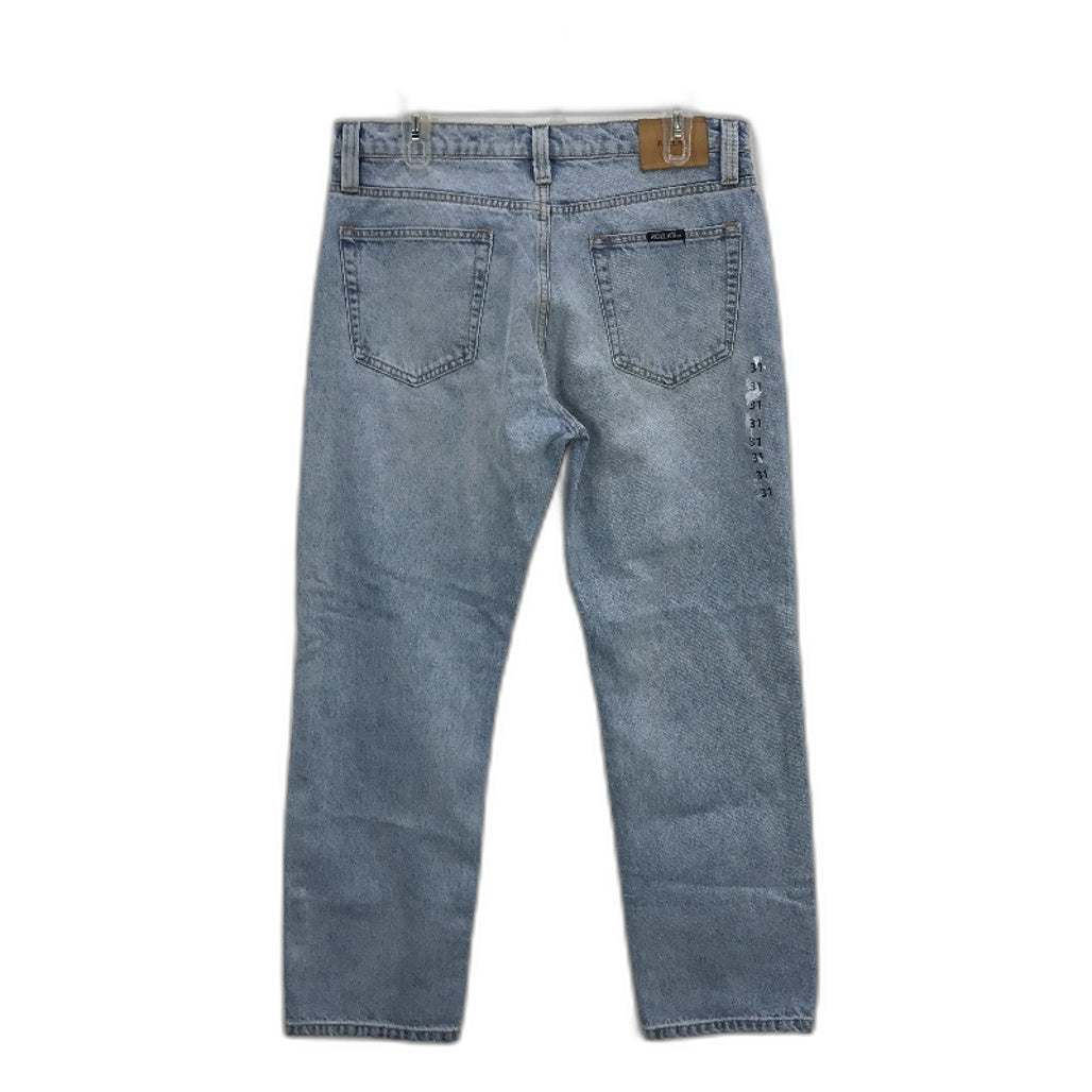 Rollas Ezy Straight Leg High Rise Light Blue Denim Jeans Mens Size 31W 32L NEW