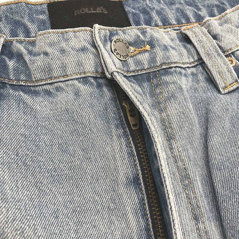 Rollas Ezy Straight Leg High Rise Light Blue Denim Jeans Mens Size 31W 32L NEW